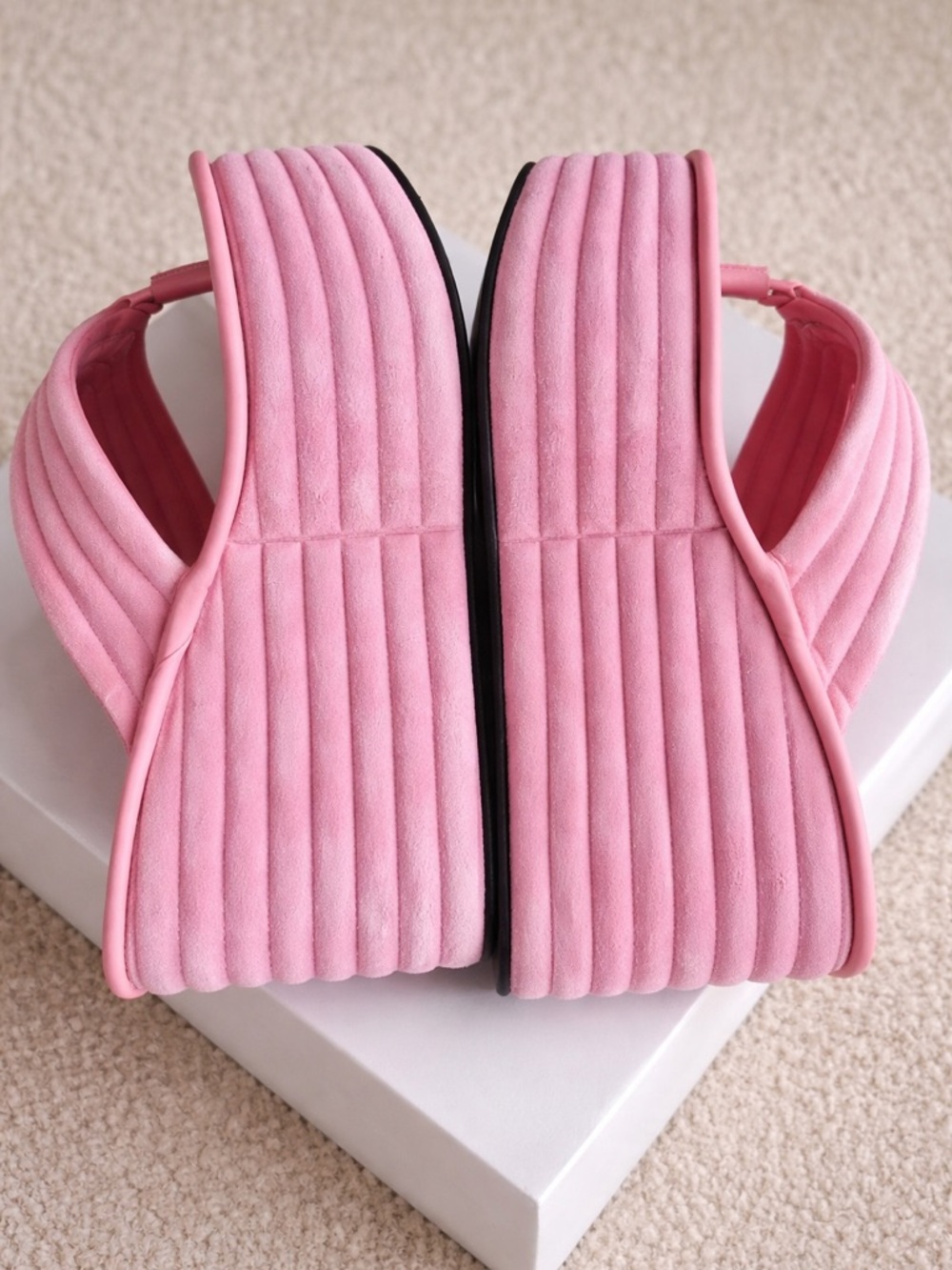 Fendi Platform Wedge Sandals Pink Suede 85mm Size 41 US 10 - Picture 10 of 16